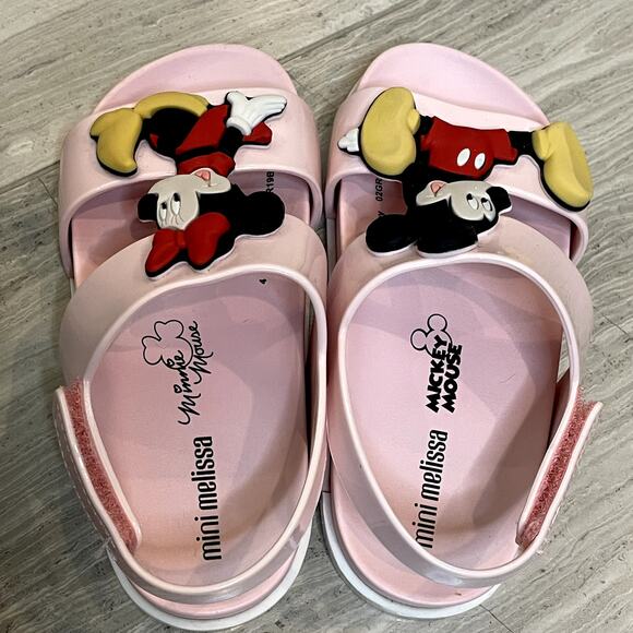 Mini Melissa Cosmic Disney Sandals Girls Disney Minnie and Mickey Mouse Pink C10 - Picture 8 of 12